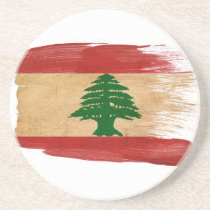 En Grès Dessous de verre de drapeau du Liban