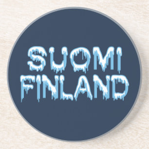 En Grès Dessous de verre de Finlande neigeuse