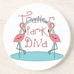 En Grès Dessous de verre de Flamant rose Trailer Park Diva