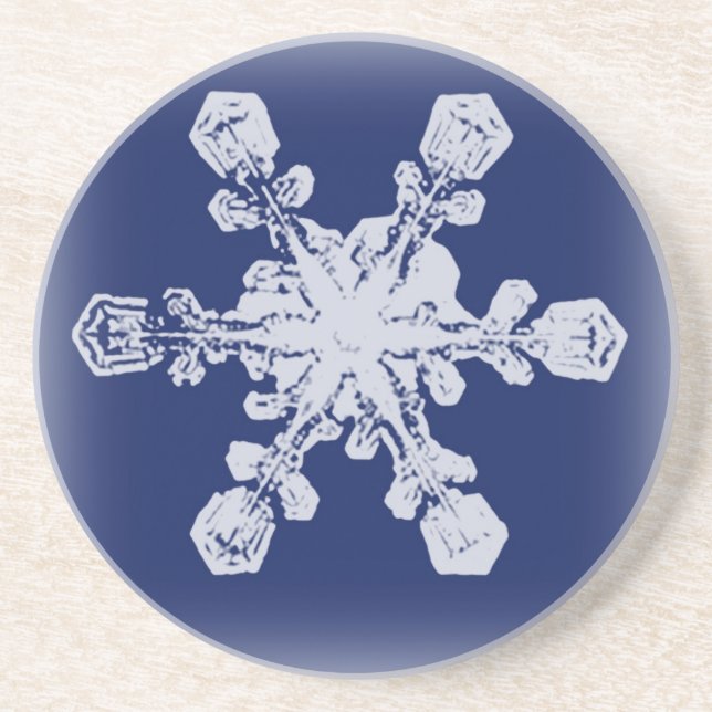 En Grès Dessous de verre de flocon de neige 10 (Devant)