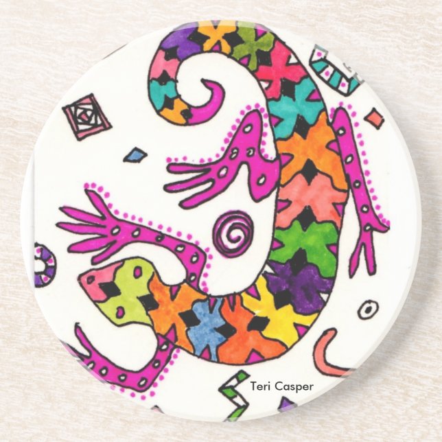En Grès Dessous de verre de Gecko (Devant)