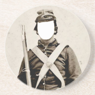 En Grès Dessous de verre de guerre civile du soldat