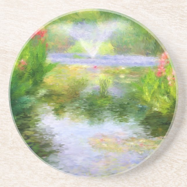 En Grès Dessous de verre de jardin de l'eau de Monet (Devant)