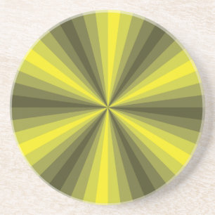 En Grès Dessous de verre de jaune d'illusion optique