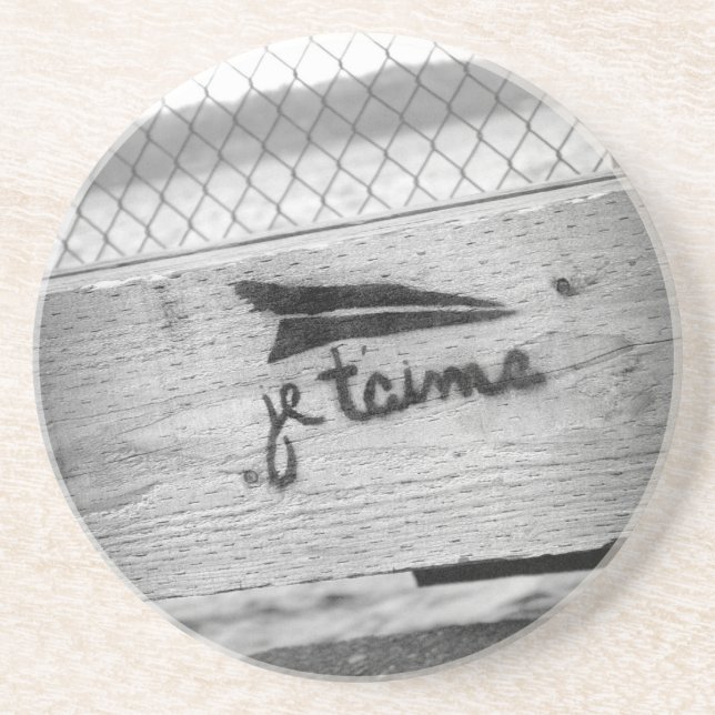 En Grès Dessous de verre de Je T'aime (je t'aime) (Devant)