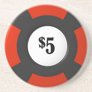 En Grès Dessous de verre de jeton de poker