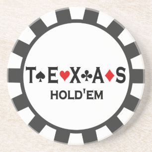 En Grès Dessous de verre de jeton de poker du Texas Holdem