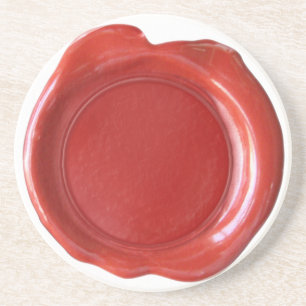 En Grès Dessous de verre de joint de cire - rouge