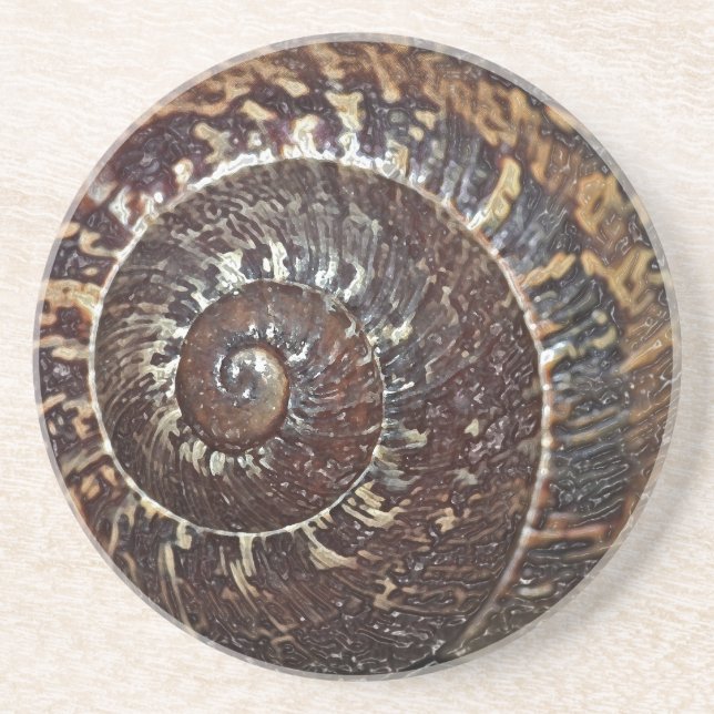 En Grès Dessous de verre de la coque de l'escargot (Devant)