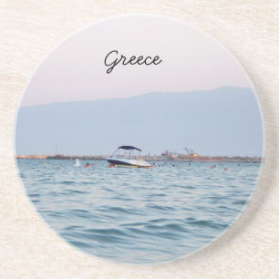 En Grès Dessous de verre de la Grèce de mer Égée