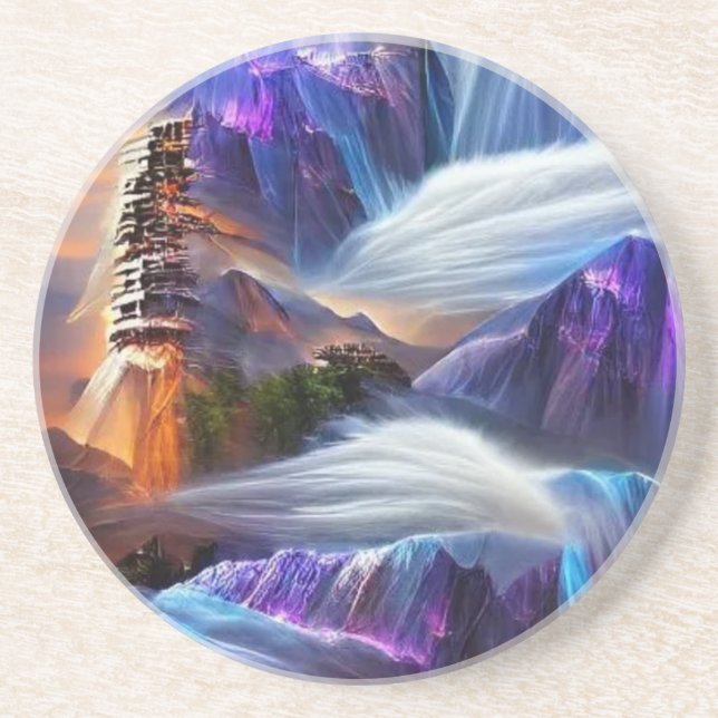 En Grès Dessous de verre de la montagne de Gems (Devant)