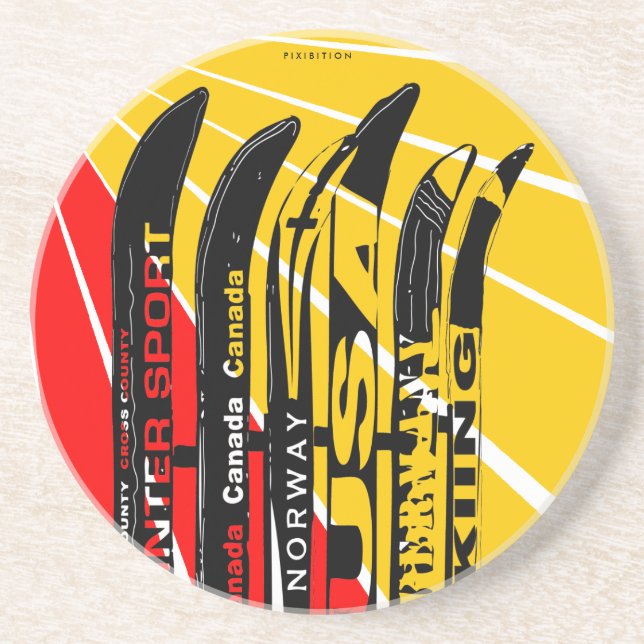 En Grès Dessous de verre de lame de ski (Devant)