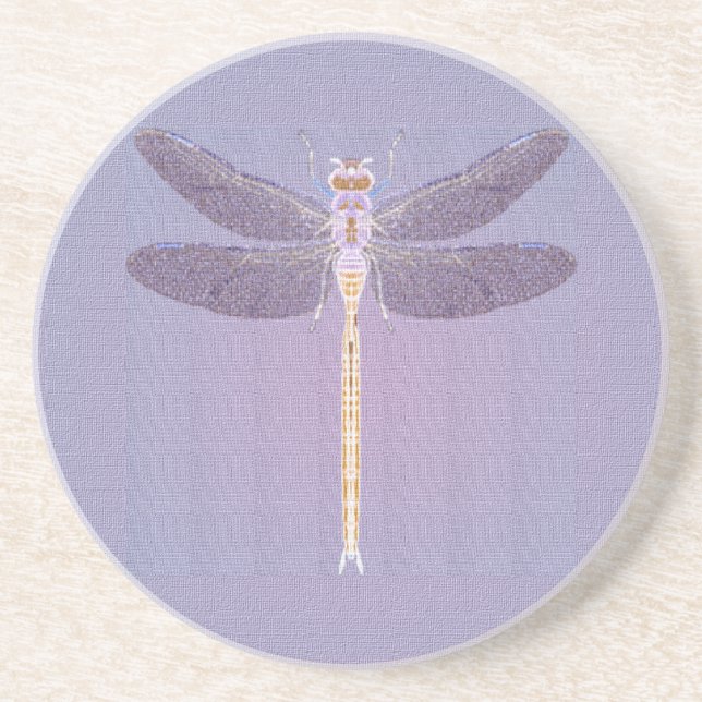 En Grès Dessous de verre de libellules violettes (Devant)