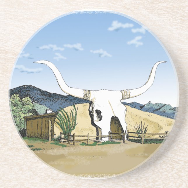 En Grès Dessous de verre de Longhorn (Devant)