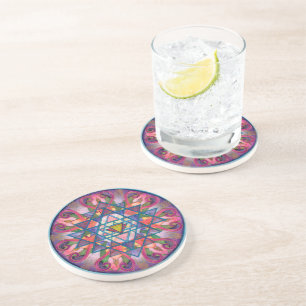 En Grès Dessous de verre de mandala de conscience
