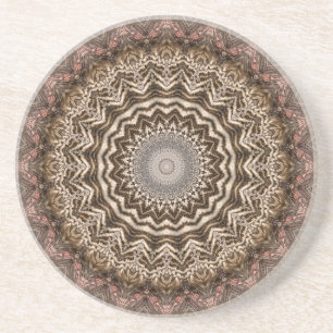 En Grès Dessous de verre de mandala teints par thé