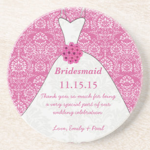 En Grès Dessous de verre de Mariage de Bridesmaid