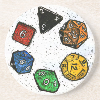 En Grès dessous de verre de matrices de jeu de Lino-copie