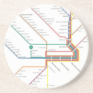 En Grès Dessous de verre de métro de Philadelphie