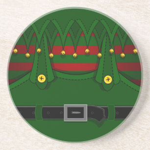 En Grès Dessous de verre de Noël Festif Elf Boire des capu