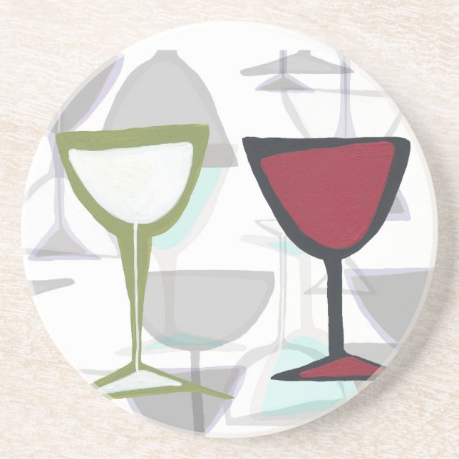 En Grès dessous de verre de panneau de vin (Devant)