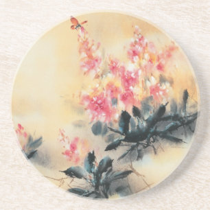 En Grès Dessous de verre de papillons au printemps
