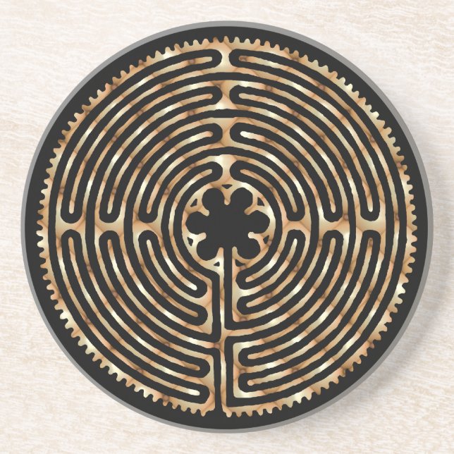 En Grès Dessous de verre de perle de labyrinthe de (Devant)