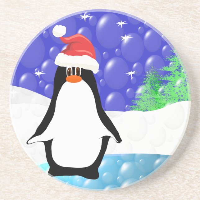 En Grès Dessous de verre de pingouins mignons (Devant)