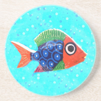 En Grès Dessous de verre de poissons tropicaux