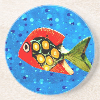 En Grès Dessous de verre de poissons tropicaux