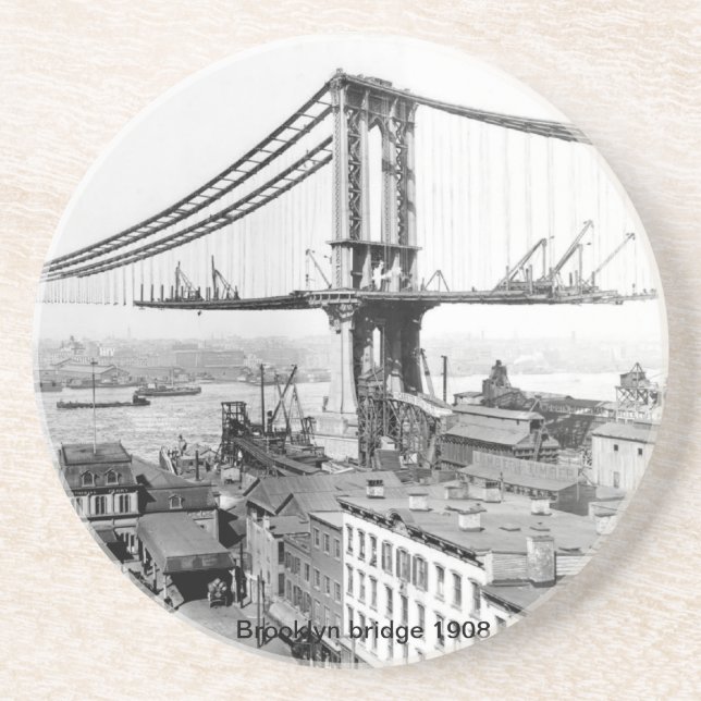 En Grès Dessous de verre de pont de Brooklyn (Devant)