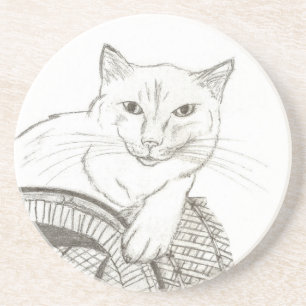 En Grès Dessous de verre de portrait de Cat Ragdoll