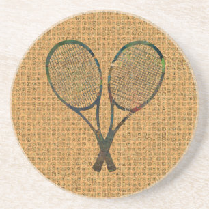 En Grès Dessous de verre de RAQUETTES de TENNIS