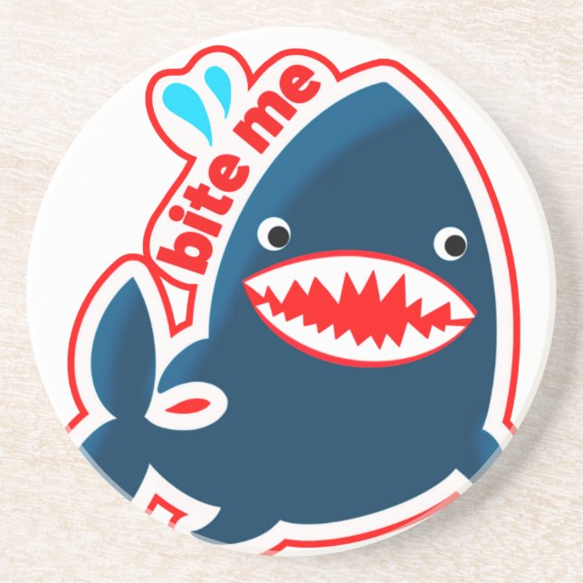 En Grès Dessous de verre de requin Bite Me (Devant)