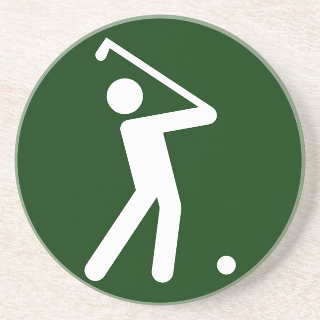En Grès Dessous de verre de symbole de golf (Devant)