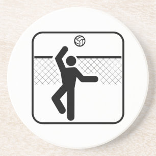 En Grès Dessous de verre de symbole de volleyball