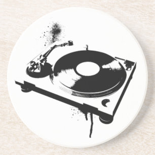 En Grès Dessous de verre de Tourne-disque DJ Deejay   Cadr