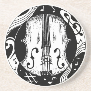 En Grès Dessous de verre de violoncelle