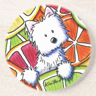 En Grès Dessous de verre de Westie d'agrume
