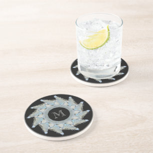 En Grès Dessous de verre décorés d'un monogramme de