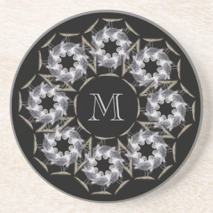 En Grès Dessous de verre décorés d'un monogramme de
