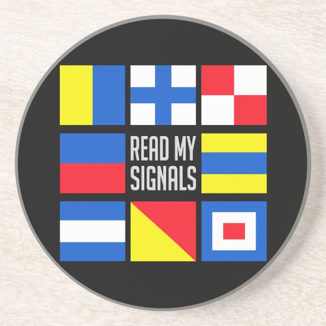 En Grès Dessous de verre des drapeaux maritimes (Devant)