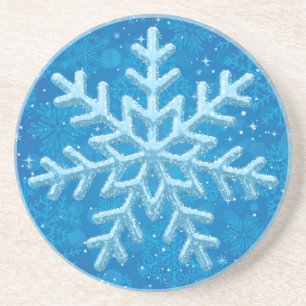 En Grès Dessous de verre des flocons de neige