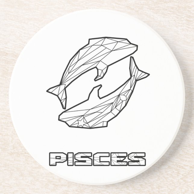 En Grès Dessous de verre des signes zodiac Pisces (Devant)