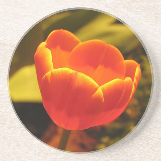En Grès Dessous de verre des tulipes orange (Devant)