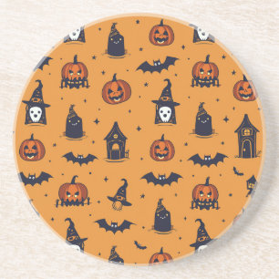 En Grès Dessous de verre d'Halloween avec petits Fantômes