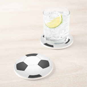 En Grès Dessous de verre d'illustration du football de