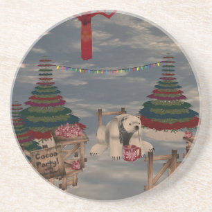 En Grès Dessous de verre d'ours polaire