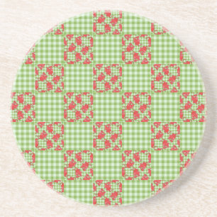 En Grès Dessous de verre Dragon Rouge : Faux-Patchwork de 