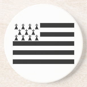 En Grès Dessous de verre drapeau breton patriotique